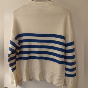 Truth Women's Sweater with Blue and Cream Stripes